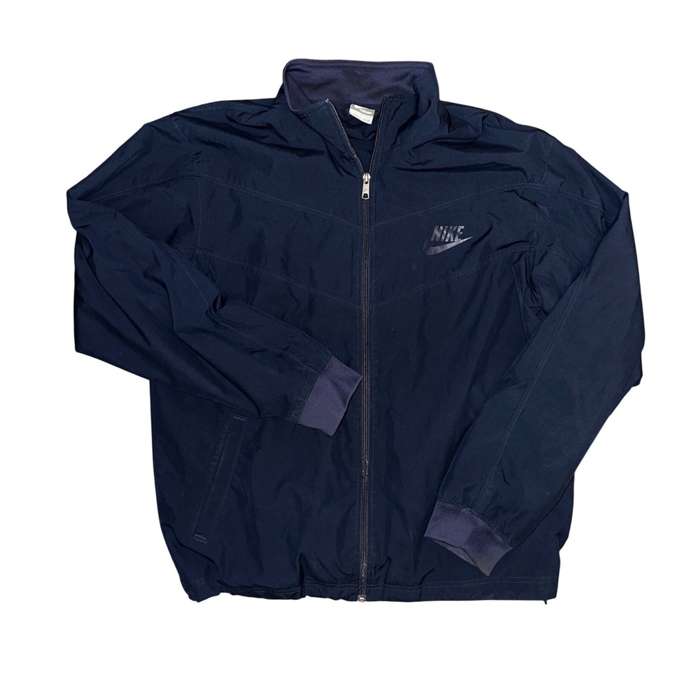 Nike Sportswear Mens XL Navy Blue Full Zip Windbreaker Jacket Tonal Logo